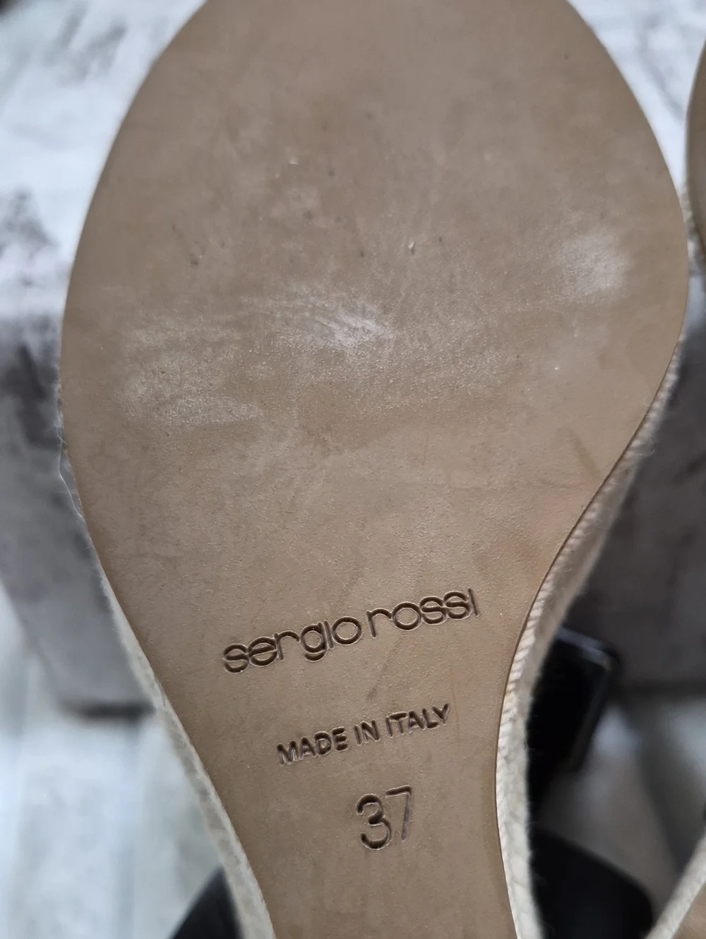 Sergio Rossi Italy Leather Espadrille Wedge Sandals Women's Sz 7 Eu 37 $975